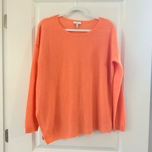 Joie Cashmere Sweater-Orange Sorbet color